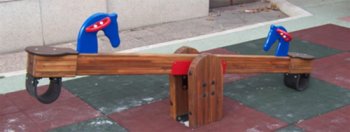 Balancín doble de madera | Balancín | Parques infantiles JM