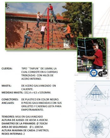 Red tridimensional 4,5 m | Deportes | Parques infantiles JM