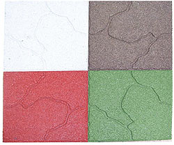 Oferta Loseta de caucho de 50x50x4cm en blanco, verde, marron o rojo. Parques infantiles JM